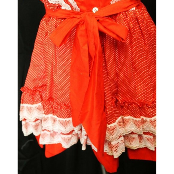 VTG Better Made by Betty Oden Red Dress Girls 6X Full Circle Skirt Polka dot - Picture 8 of 12